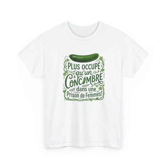 T-Shirt Humour Concombre Phrase Drôle – Tee Shirt Adulte Blague Décalée – Cadeau Humoristique Homme Femme