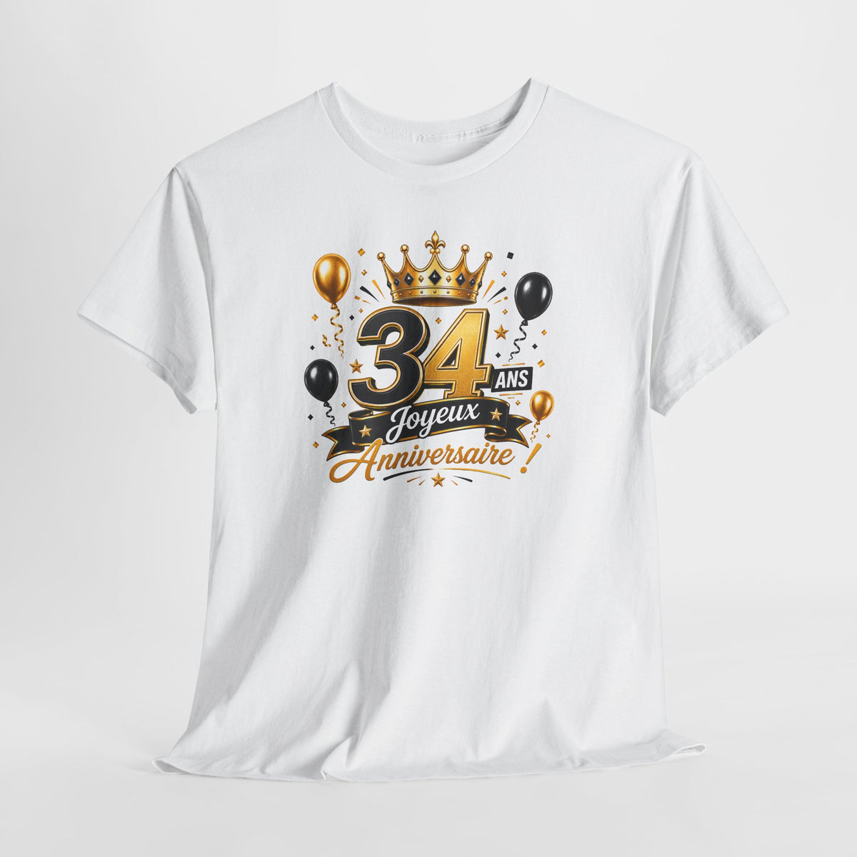Tee Shirt Anniversaire 34 Ans Homme et Femme Joyeux Anniversaire Cadeau 34 Ans Idée Cadeau Adulte