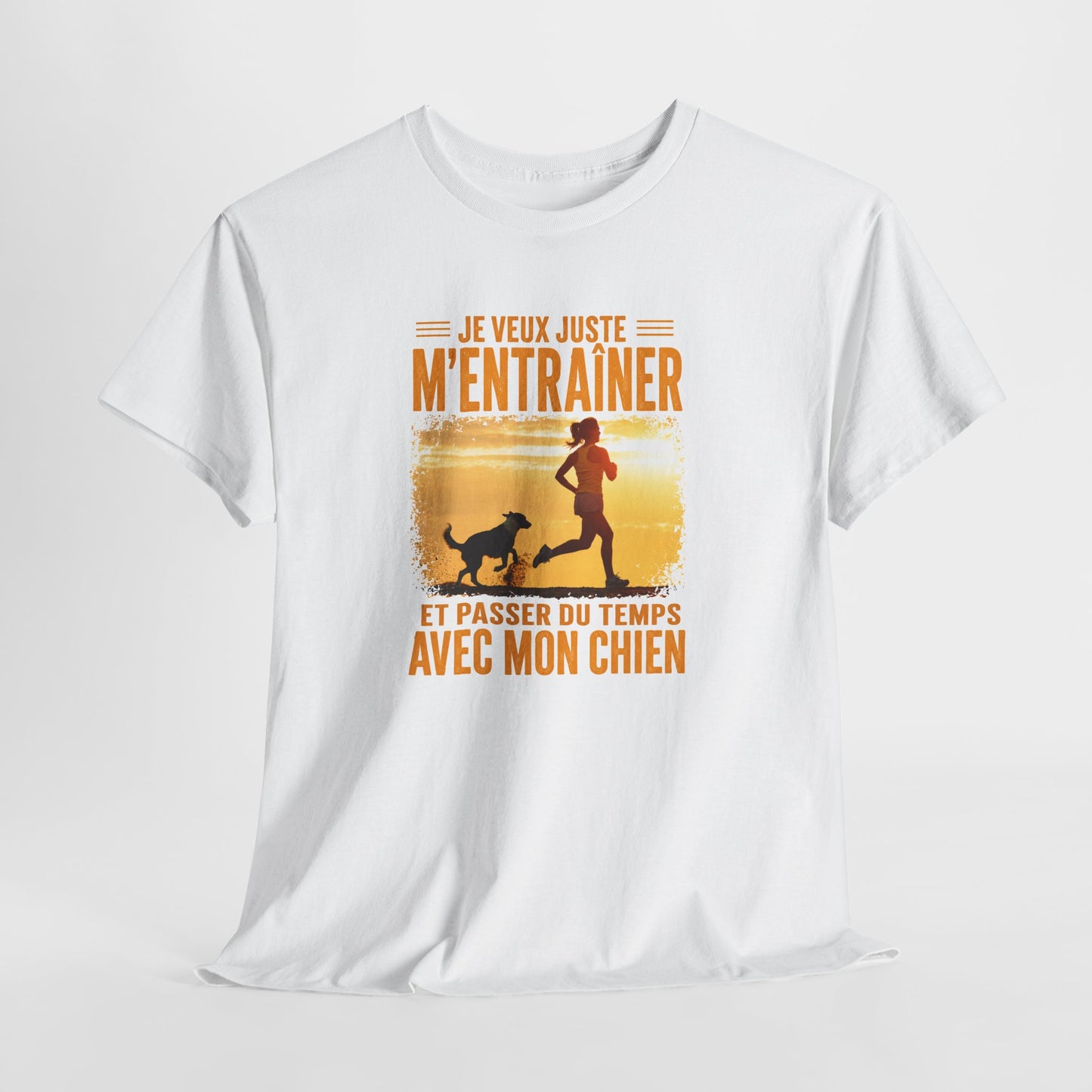 T-Shirt Femme Running avec Chien – Course à Pied Jogging Sport Canin – Cadeau Coureuse Amoureuse des Chiens