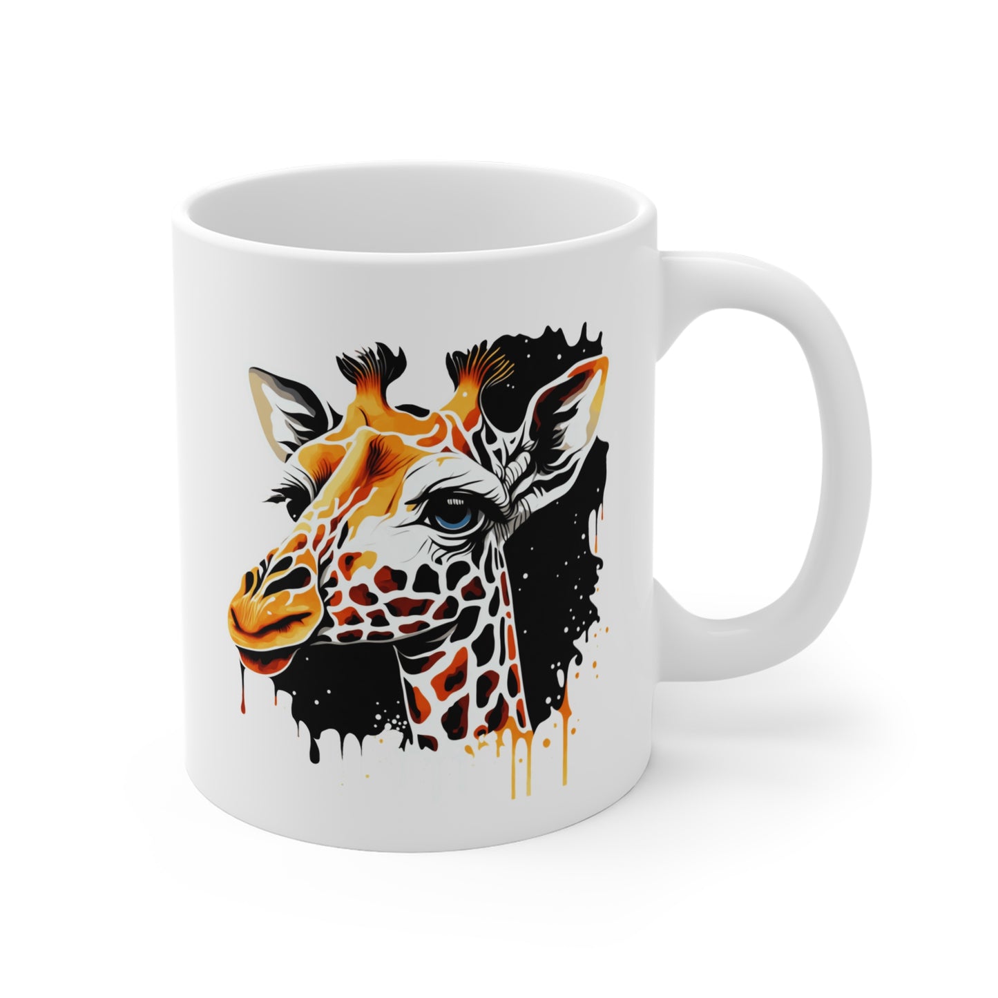 Mug Girafe Artistique 325ml – Tasse Céramique Design Moderne Coloré – Cadeau Original Animal Sauvage