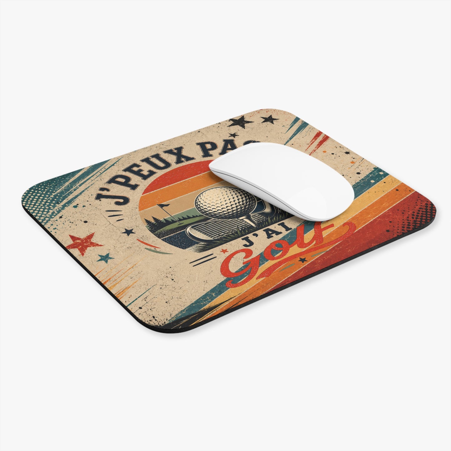 Tapis de Souris J'Peux Pas J'ai Golf Vintage – Cadeau Golf Homme et Femme – Accessoire Bureau Gamer Golfeur Original