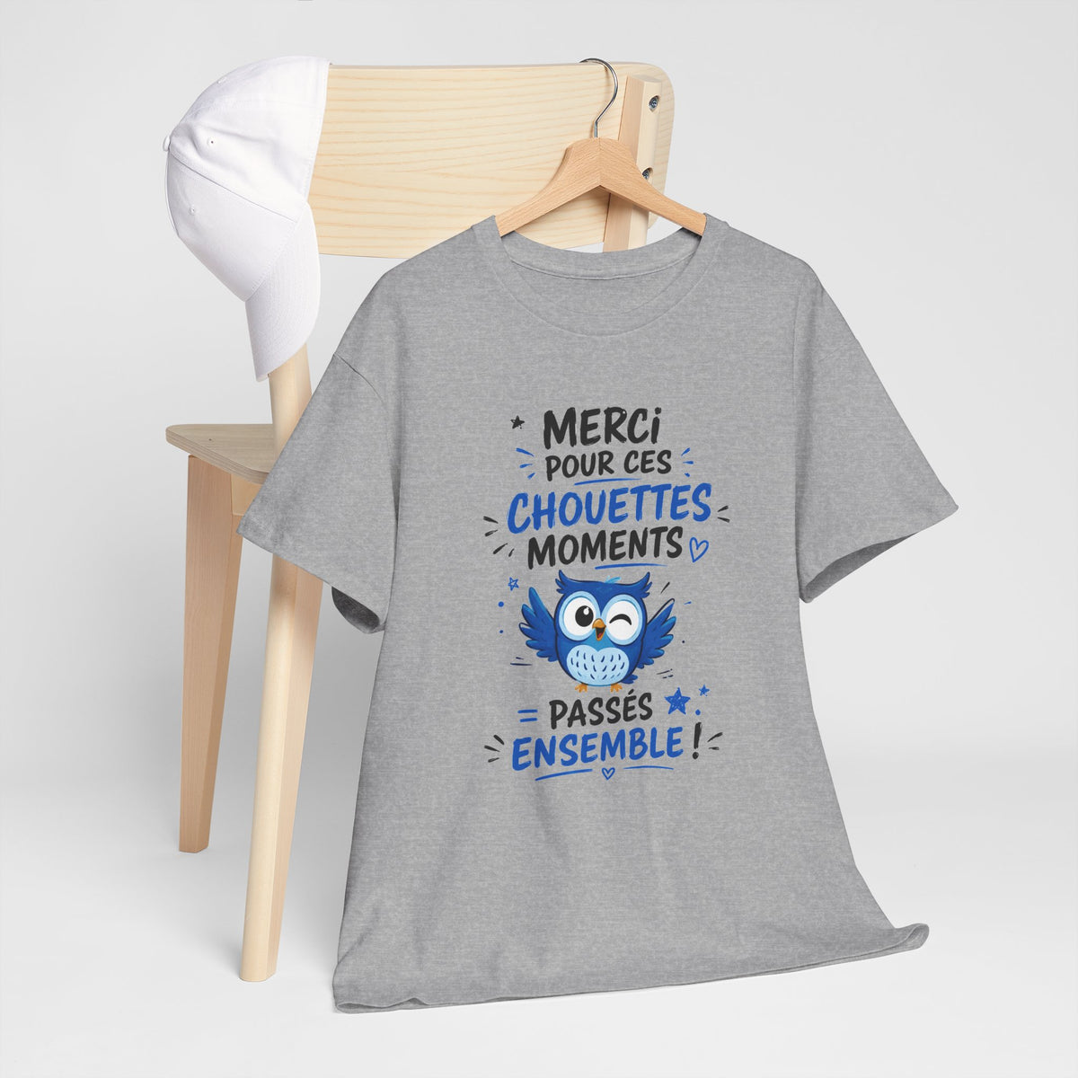 Tee Shirt Merci pour ces Chouettes Moments – Cadeau Souvenir Homme et Femme – T-Shirt Chouette