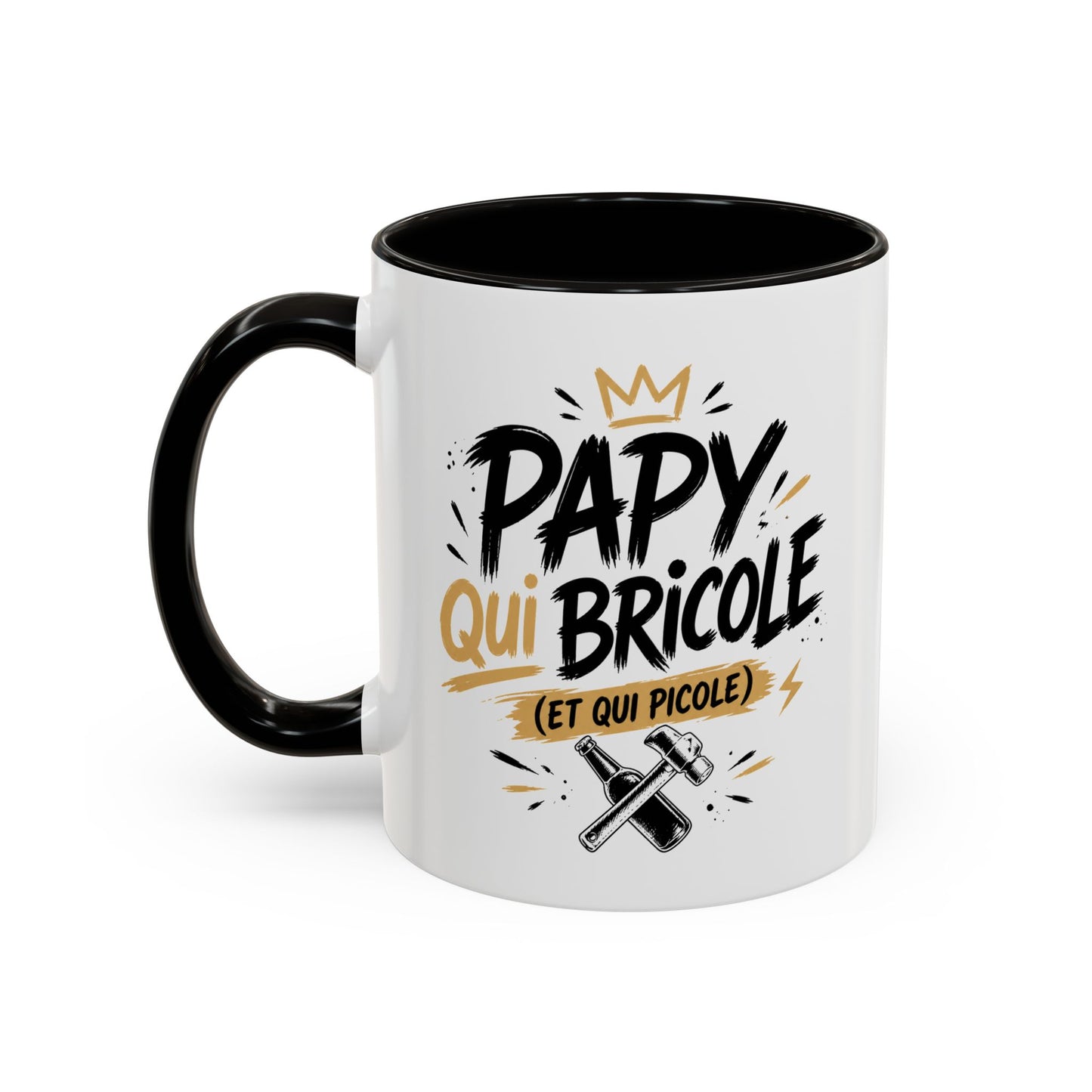 Mug Papy Humour Bricoleur – Tasse “Papy qui bricole et qui picole” – Cadeau Original Homme Papy 325ml