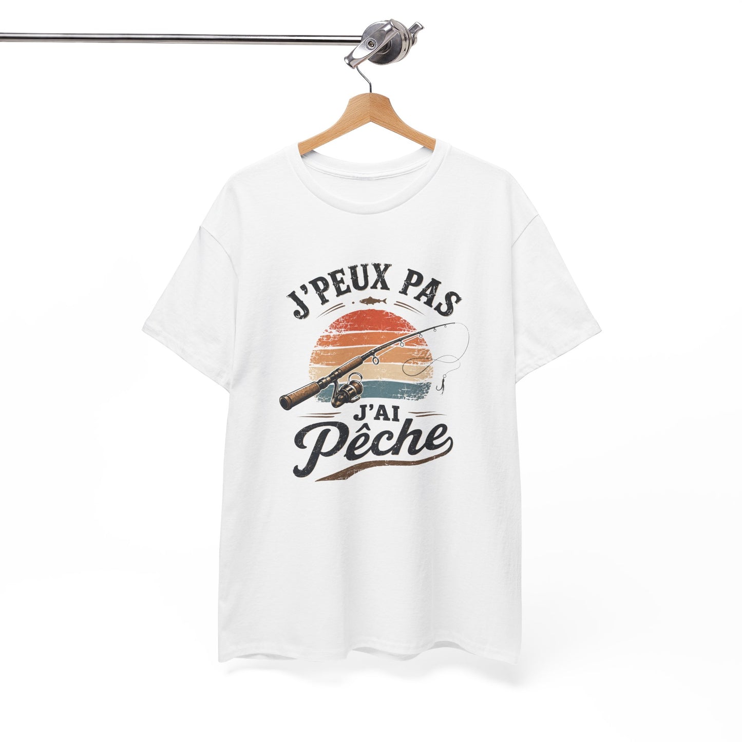 T-Shirt Pêche Humour Homme Femme – J’Peux Pas J’Ai Pêche – Tee Shirt Pêcheur Vintage