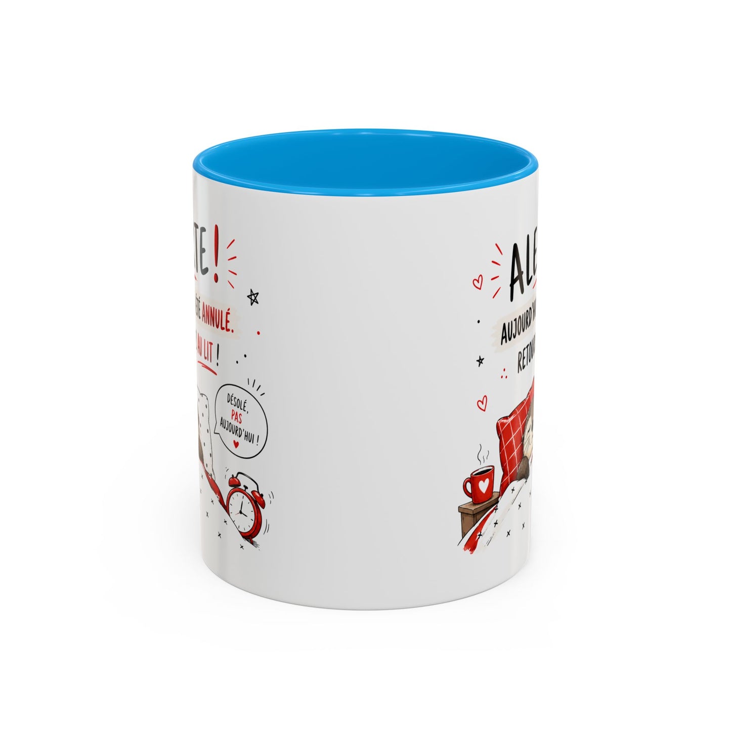 Tasse Alerte Aujourd’hui a Été Annulé – Mug Loutre Endormie Humour – Cadeau Homme Femme 325ml