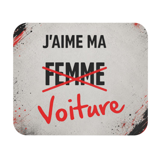 Tapis de Souris 22x18cm J'Aime Ma Voiture Humour Automobile Cadeau Conducteur Homme Femme Passion Voiture Bureau Gaming Accessoire Original