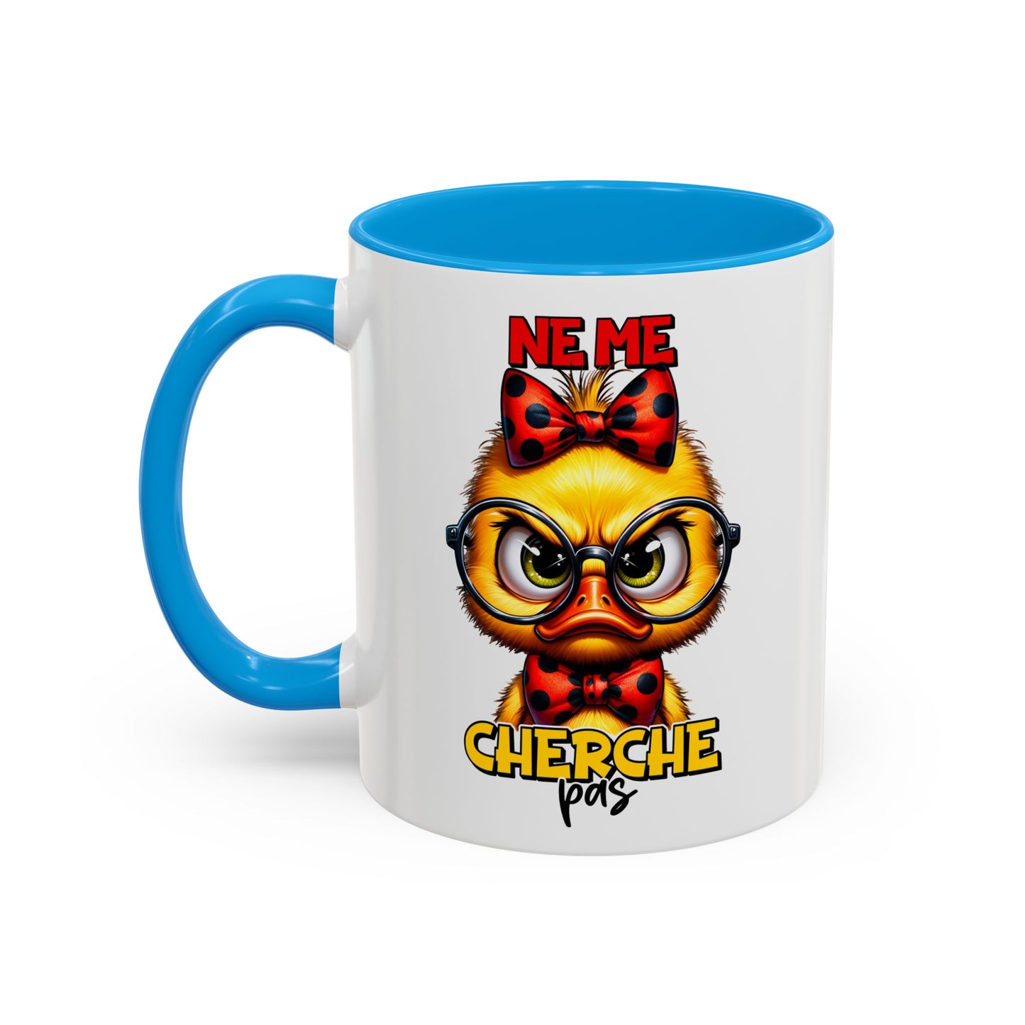 Tasse Ne Me Cherche Pas – Mug Poussin Humour Cartoon – Cadeau Drôle Femme Homme 325ml