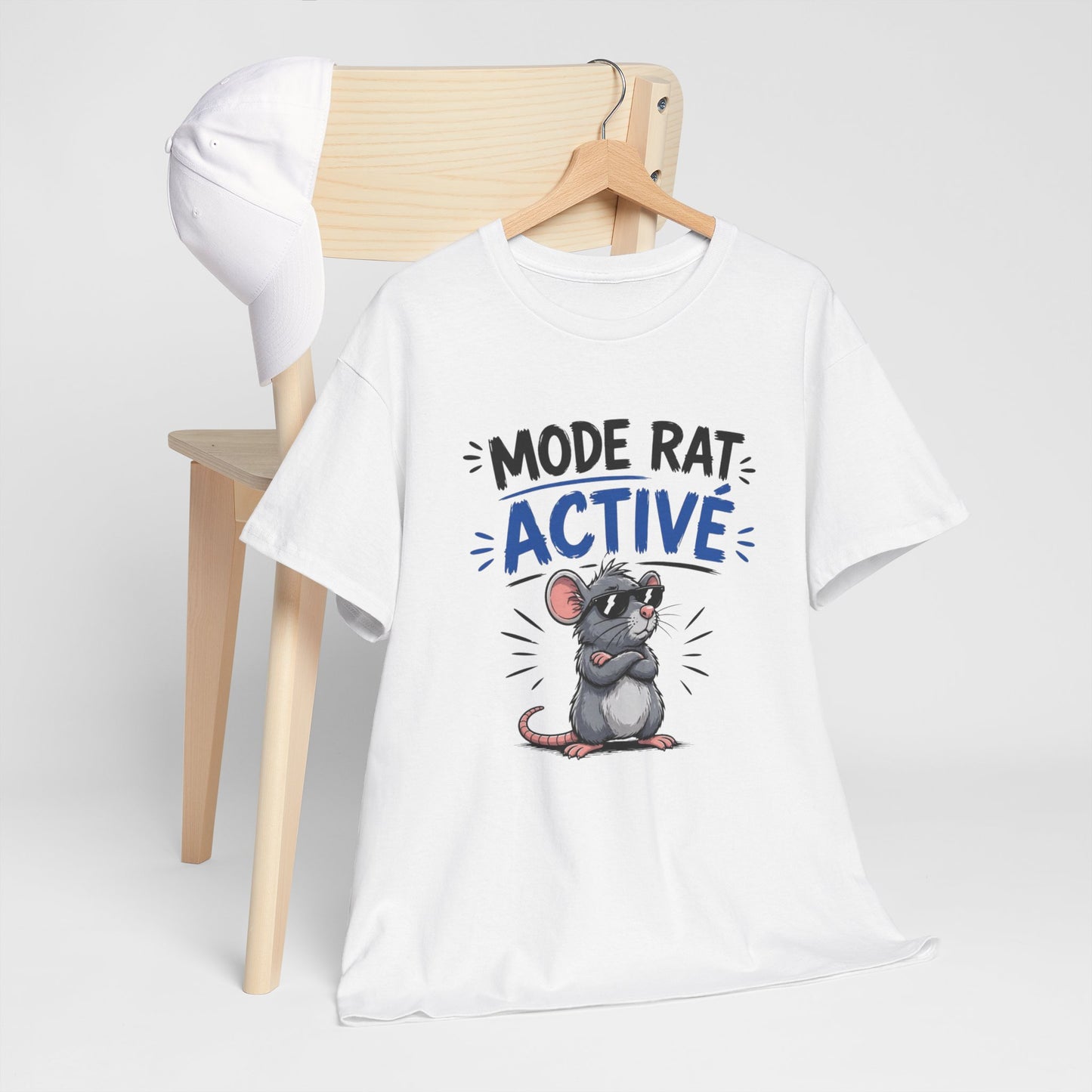 T-Shirt Humour Mode Rat Activé – Tee Shirt Drôle Animal Cool Lunettes – Cadeau Original Homme Femme