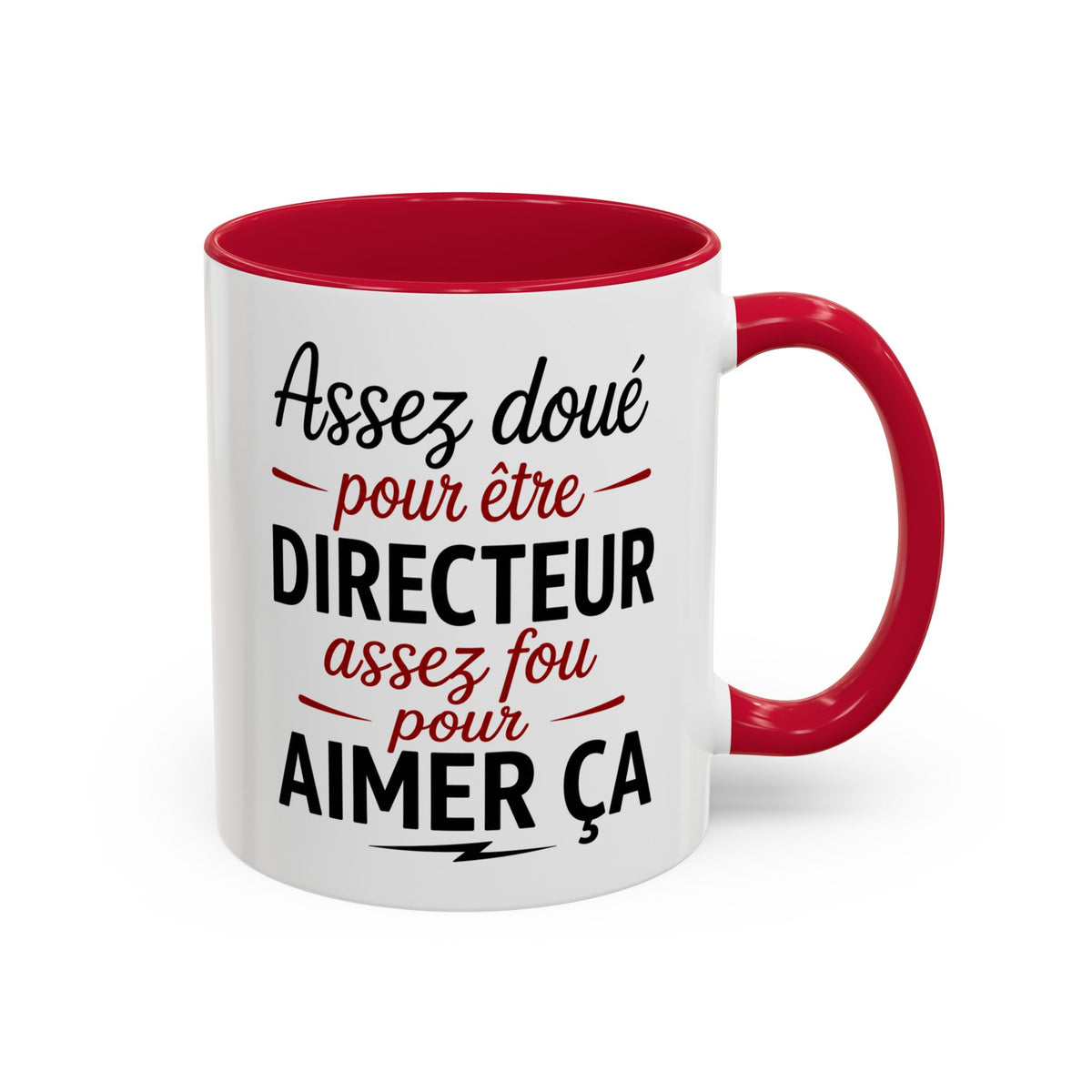 Mug Assez Doué pour Être Directeur Assez Fou pour Aimer Ça – Tasse Humour Directeur Homme – Cadeau Original Noir Bleu Rouge