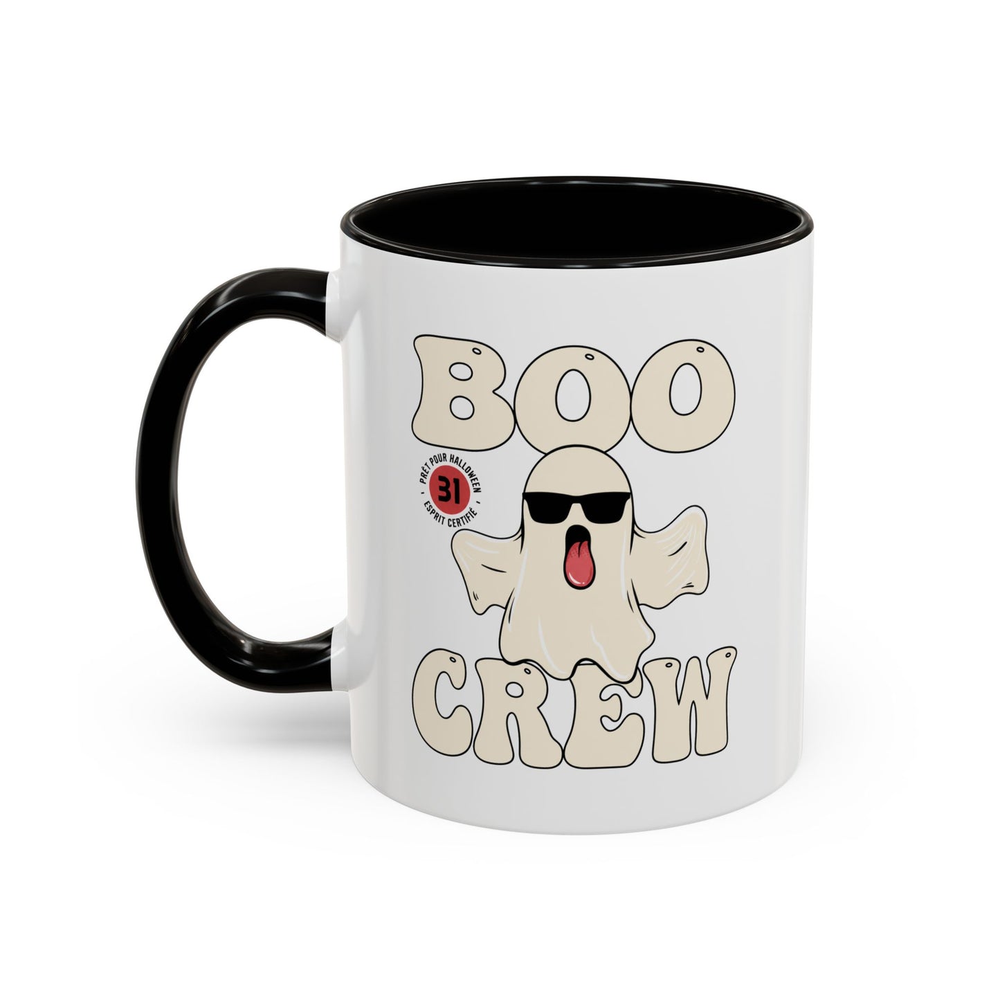 Mug Halloween Fantôme – Tasse Boo Crew – Cadeau Original Homme et Femme, Décoration Effrayante Humour Noir Bleu Rouge