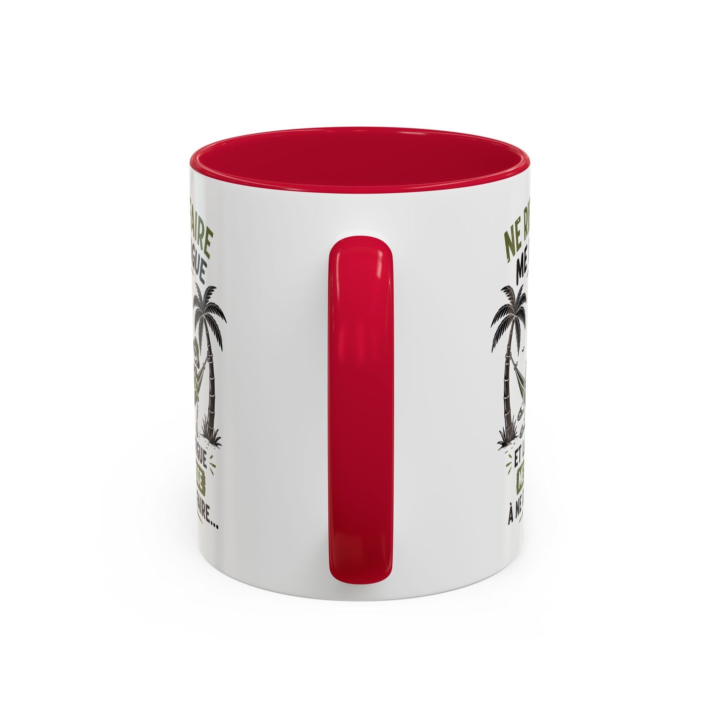 Mug Humour Détente – Tasse Ne Rien Faire Me Fatigue – Cadeau Original Relax et Vacances – Céramique 325ml Noir Bleu Rouge