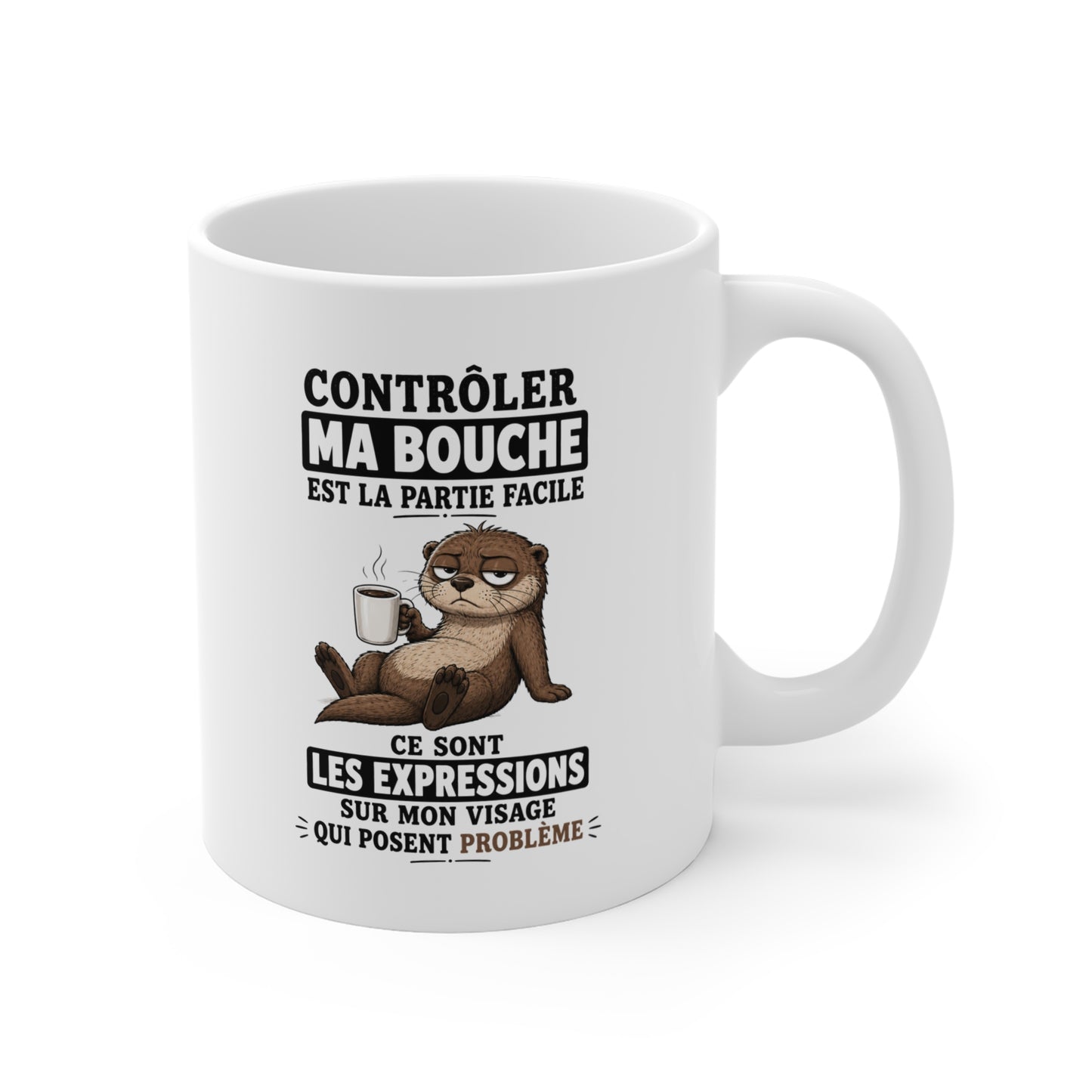 Mug Humoristique – Tasse Loutre Blasée – Cadeau Original Homme et Femme, Collègue, Ami, Famille – 325 ml