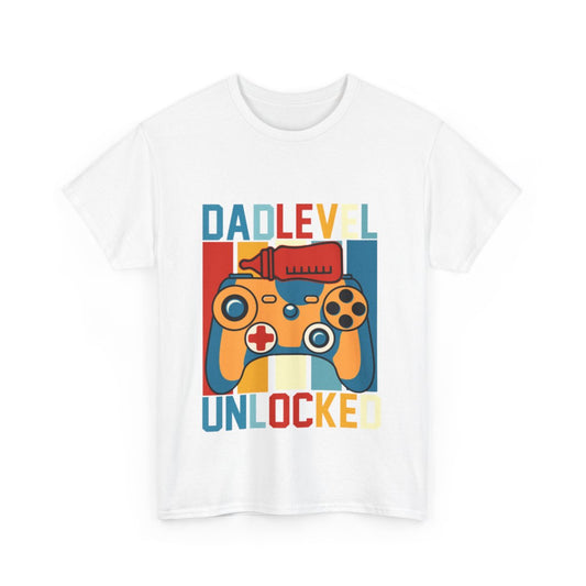 Tee shirt homme Papa dad level unlocked idée cadeau pour nouveau papa