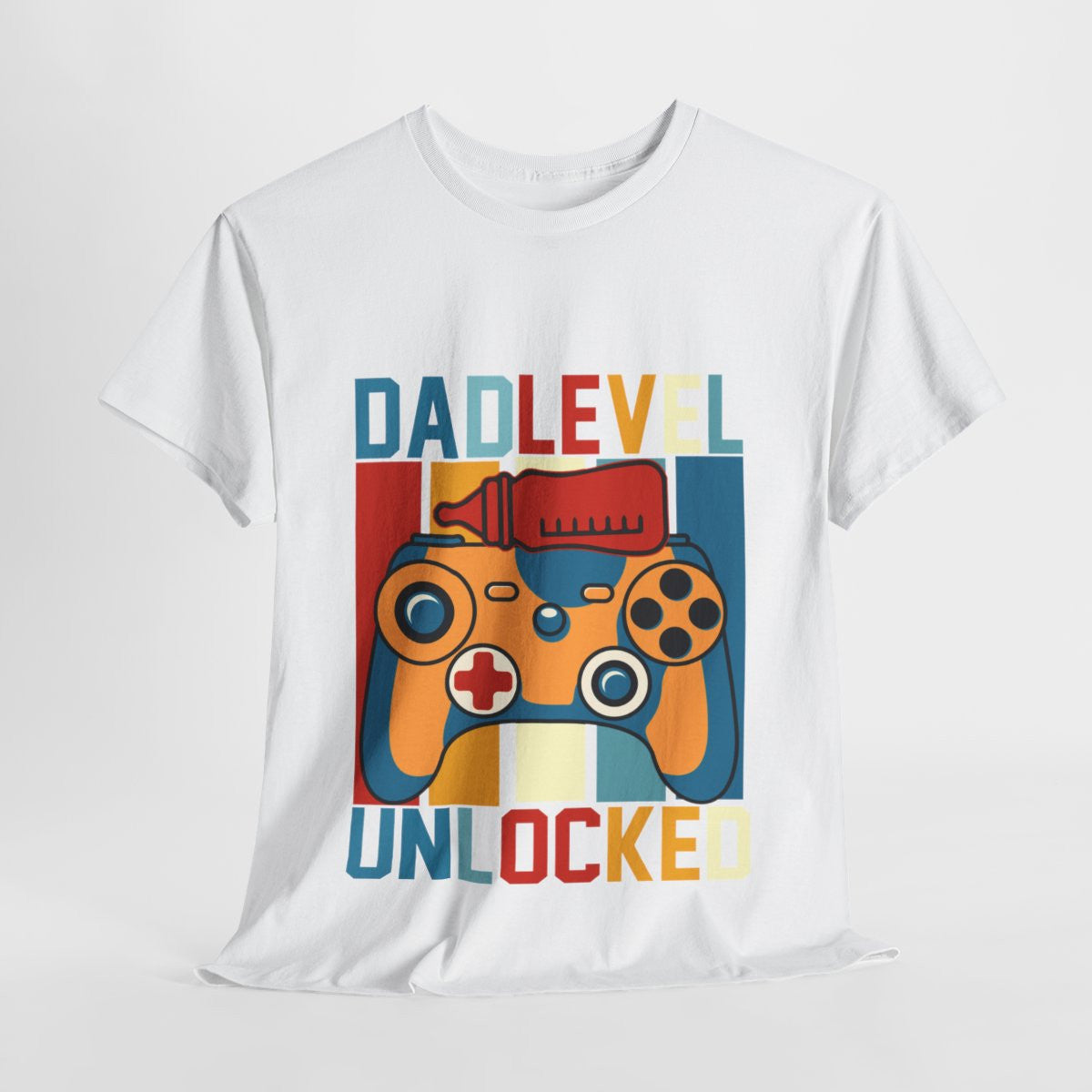 Tee shirt homme Papa dad level unlocked idée cadeau pour nouveau papa