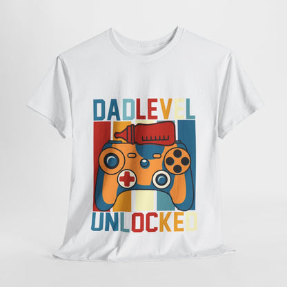 Tee shirt homme Papa dad level unlocked idée cadeau pour nouveau papa