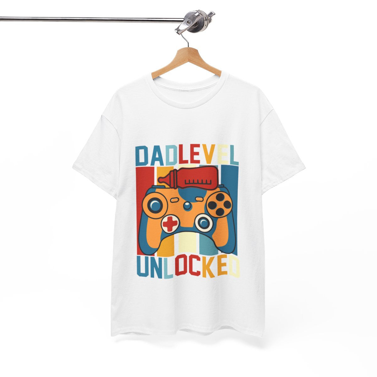 Tee shirt homme Papa dad level unlocked idée cadeau pour nouveau papa
