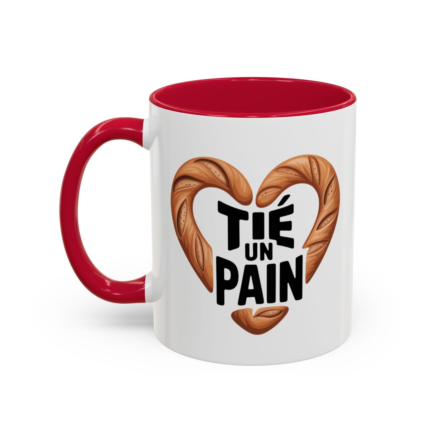 Mug T’es un Pain – Tasse Humour Boulangerie Amour Jeu de Mots – Cadeau Original Fun – Céramique 325ml Noir Bleu Rouge
