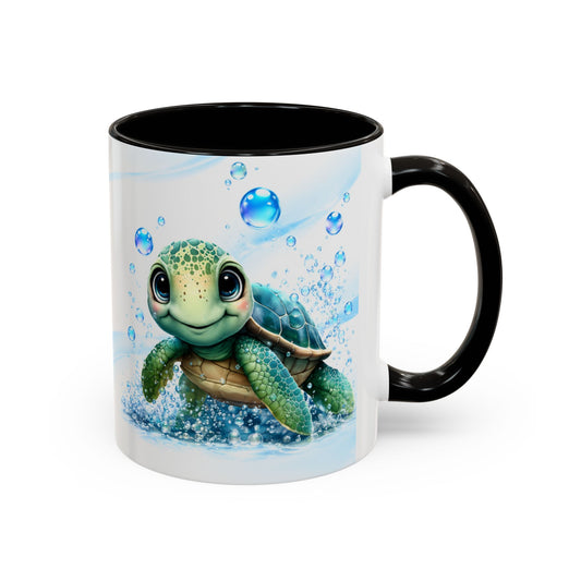 Tasse Tortue Marine Mignonne – Mug Kawaii Animal Océan et Bébé Tortue – Cadeau Amoureux des Tortues 325ml