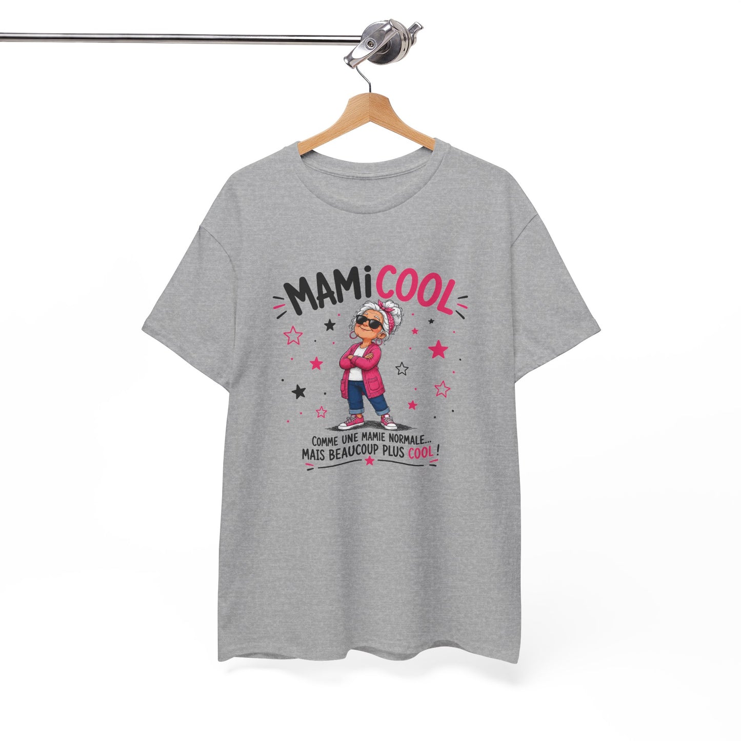 Tee Shirt Mamie Femme – MamiCool Comme une Mamie Normale Mais Beaucoup Plus Cool – T-Shirt Humour Grand-Mère Cadeau Original