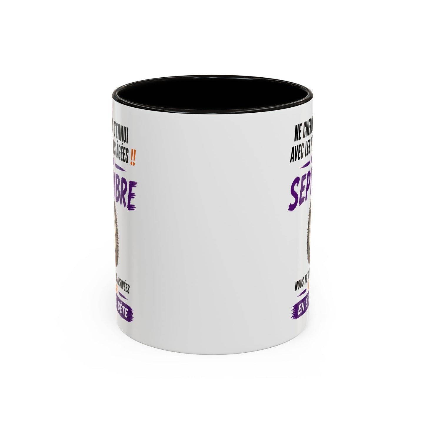 Tasse Humour Personnes Nées en Septembre – Mug Hérisson Drôle Senior Retraité – Cadeau Anniversaire Homme Femme 325ml
