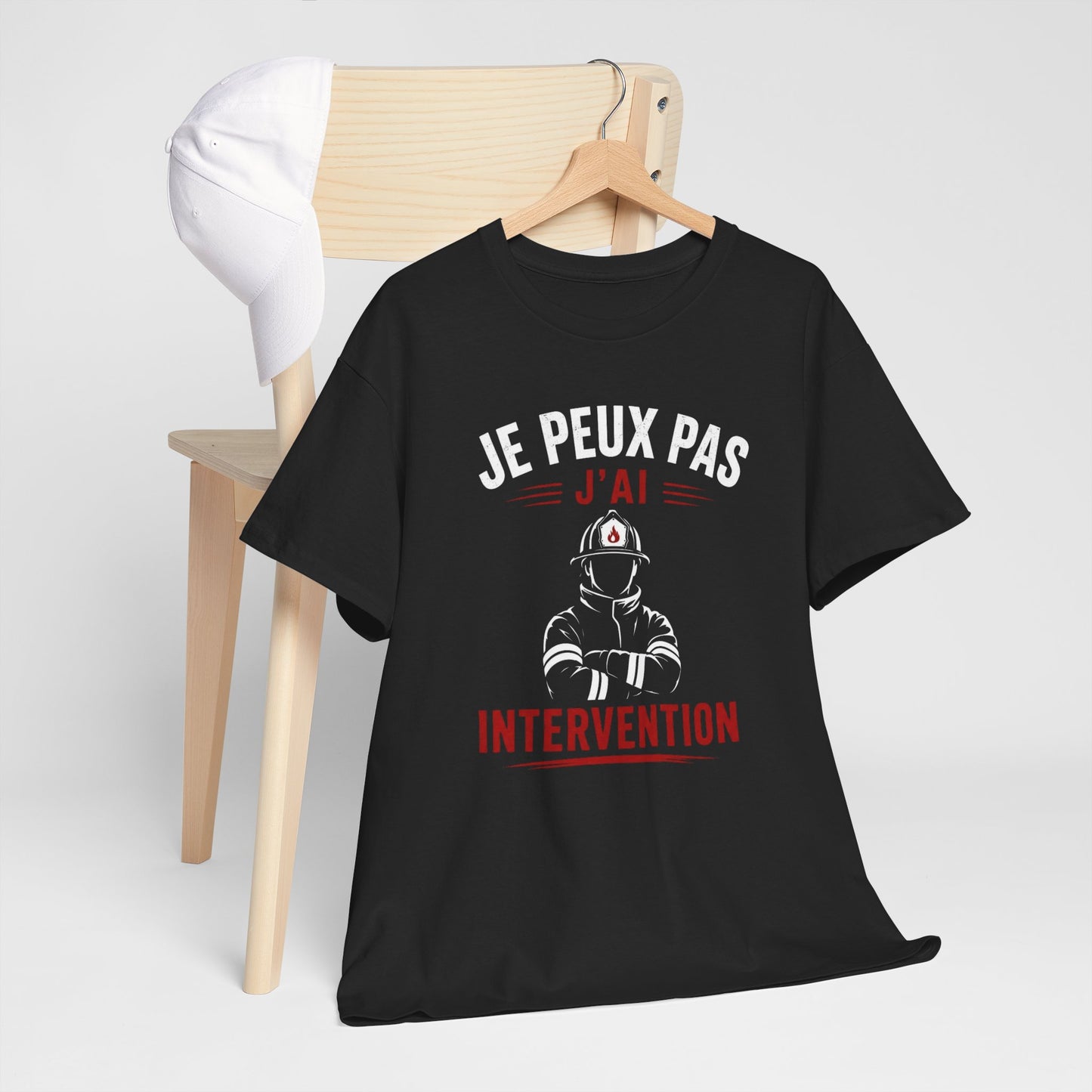 Tee-Shirt Pompier Homme et Femme – Sapeur-Pompier Intervention Secours – Cadeau Original pour Pompier Professionnel ou Volontaire