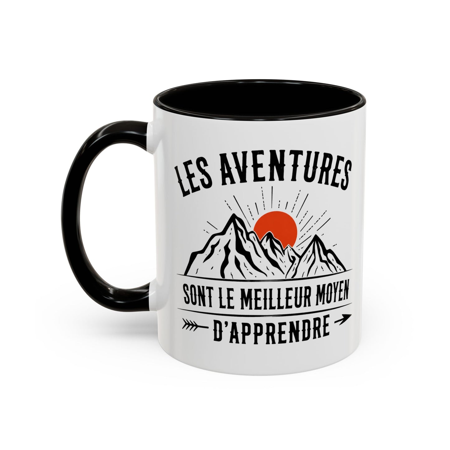 Tasse Camping Homme et Femme – Les Aventures sont le Meilleur Moyen d’Apprendre – Mug Montagne Nature Randonnée – Cadeau Original Campeur – 325 ml