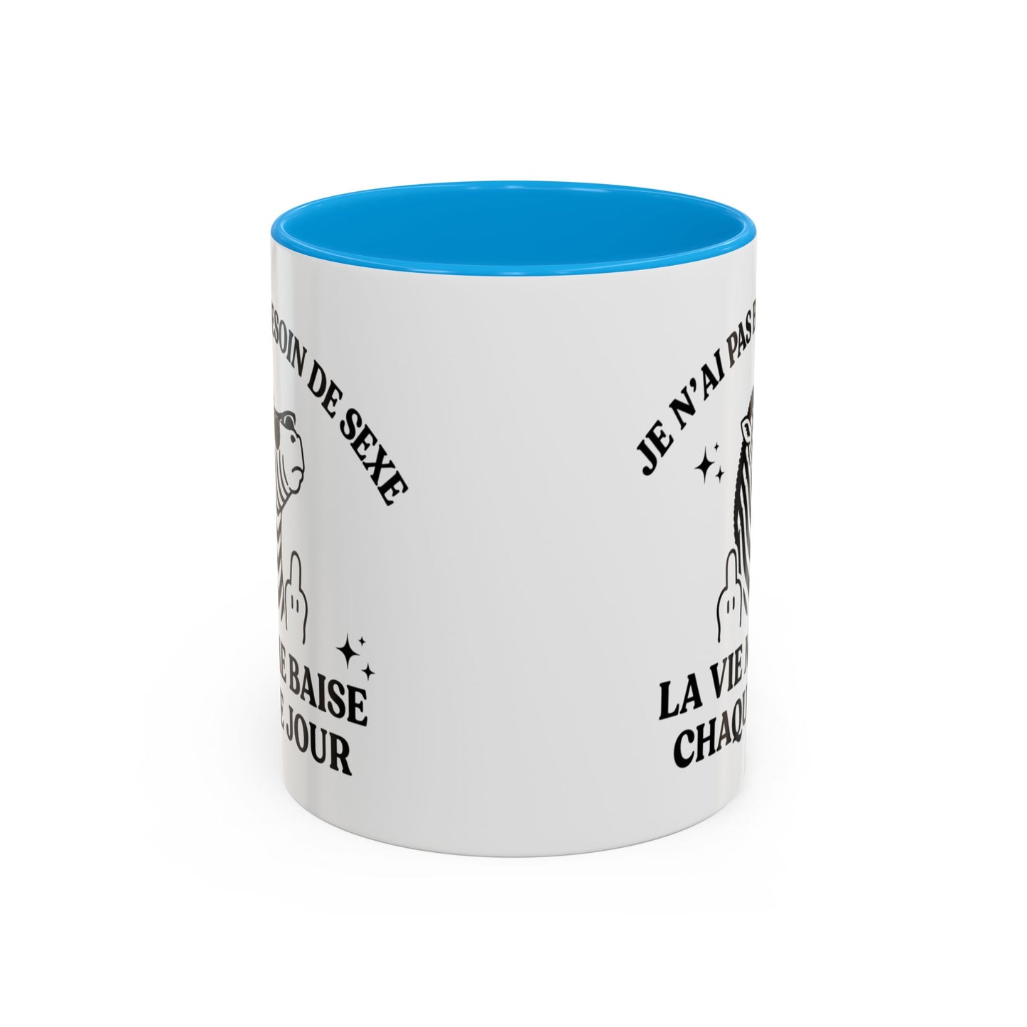 Mug Zèbre Humoristique – Tasse Humour Noir et Sarcasme – Cadeau Original Adulte – Céramique 325ml Noir Bleu Rouge