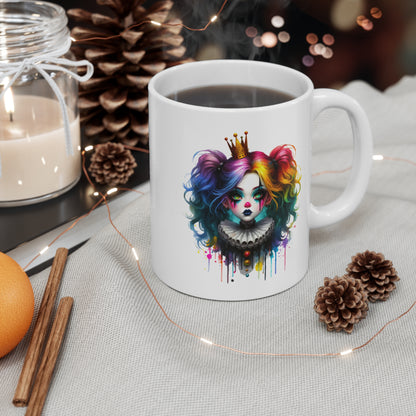 Mug Clown Coloré Gothique 325ml – Tasse Céramique Design Artistique Horreur Pop Art – Cadeau Original Halloween