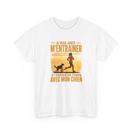 T-Shirt Femme Running avec Chien – Course à Pied Jogging Sport Canin – Cadeau Coureuse Amoureuse des Chiens