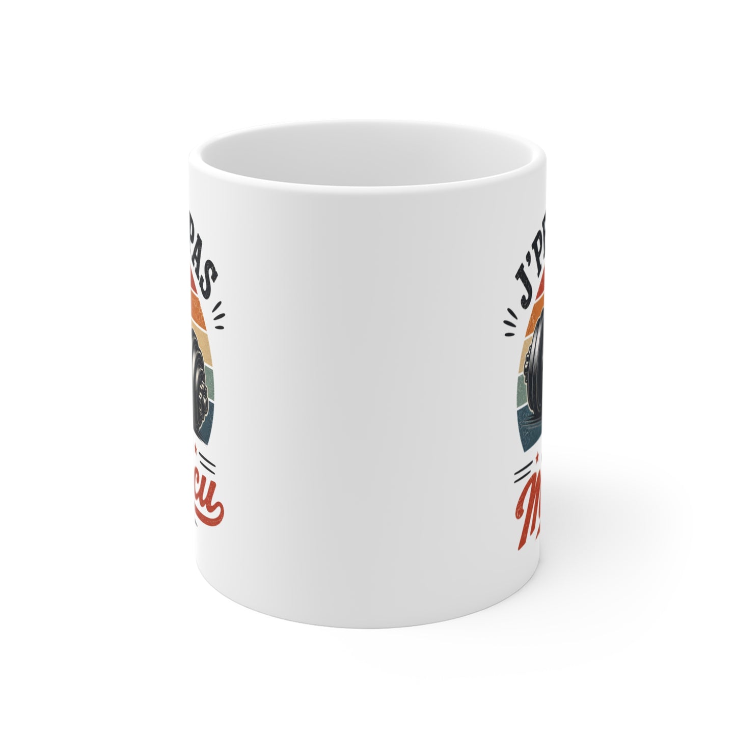 Tasse J’Peux Pas J’Ai Muscu – Mug Humour Fitness Vintage – Cadeau Musculation Homme Femme 325ml