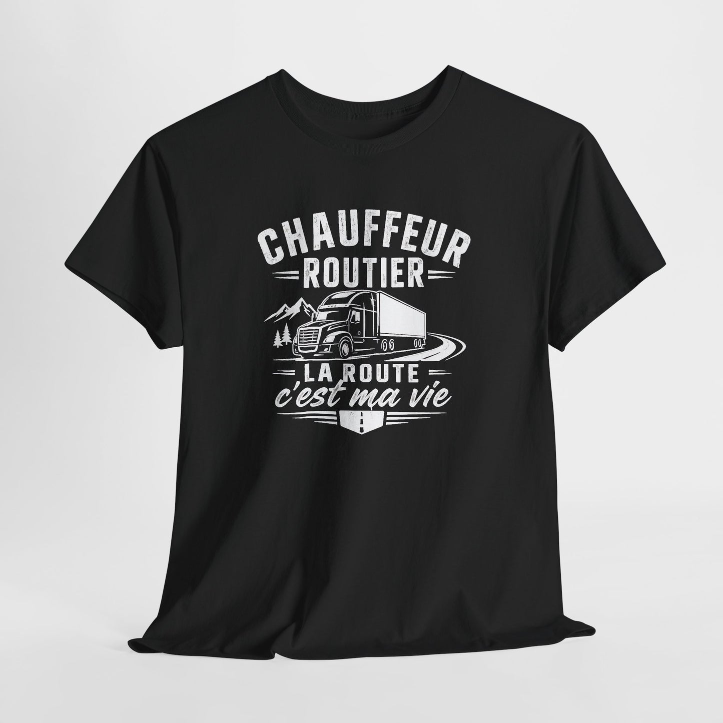 Tee Shirt Homme Chauffeur Routier Camion Poids Lourd Cadeau Conducteur Routier Transporteur Passion Route