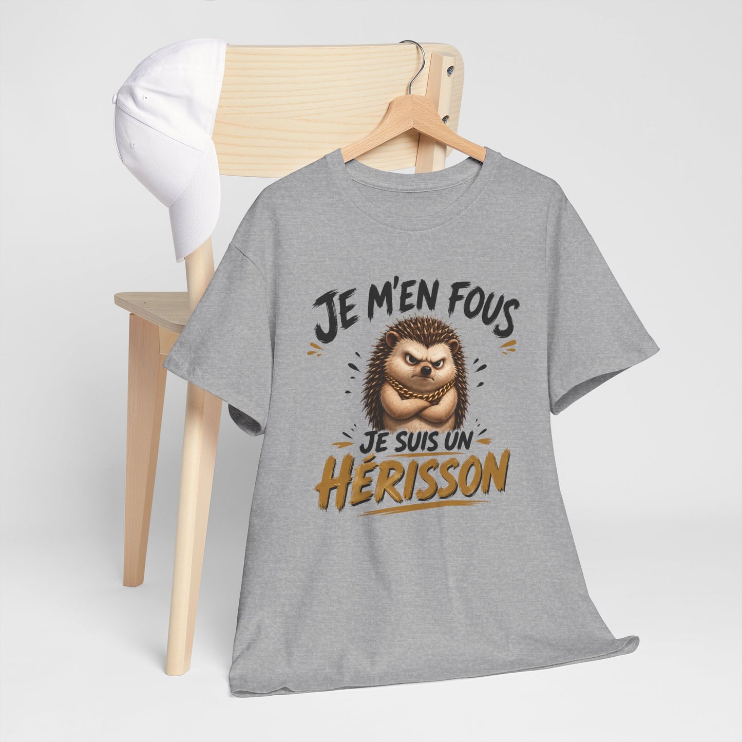 Tee-Shirt Homme Femme Je M’en Fous Je Suis Un Hérisson – Hérisson Humoristique – Cadeau Humour Adulte