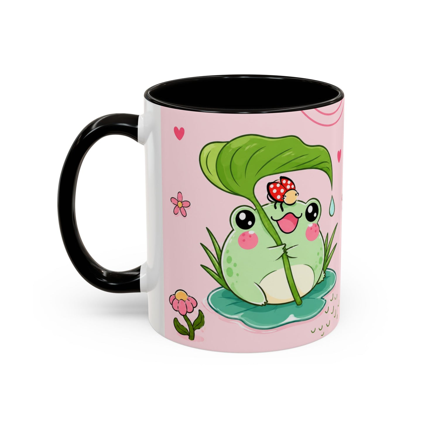 Tasse Grenouilles Kawaii – Mug Cute avec Frogs Pastel et Fleurs – Cadeau Mignon Enfant Fille 325ml