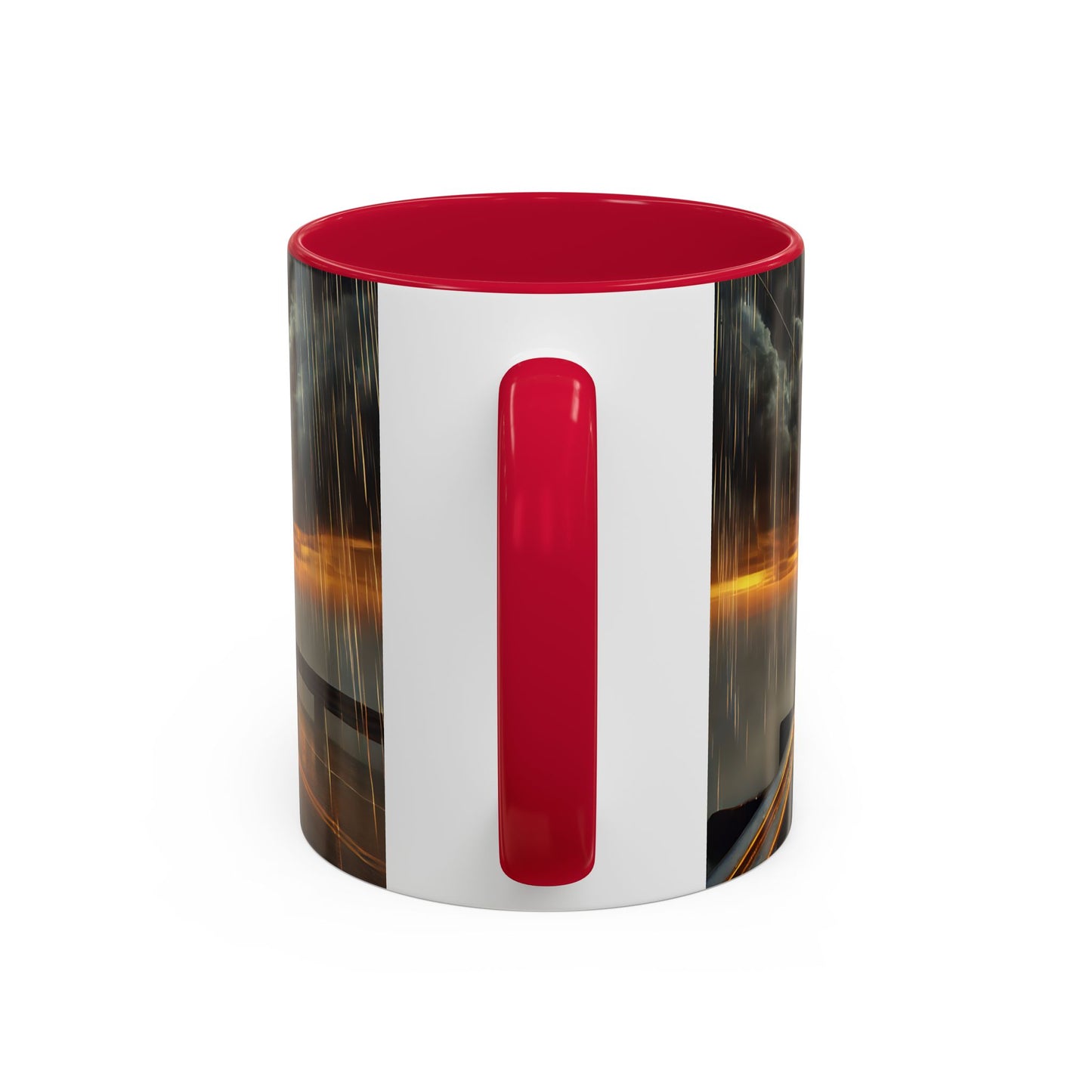 Mug Camion USA sous Orage – Tasse Semi-Remorque avec Éclairs et Route Tempête – Cadeau Chauffeur Routier 325ml