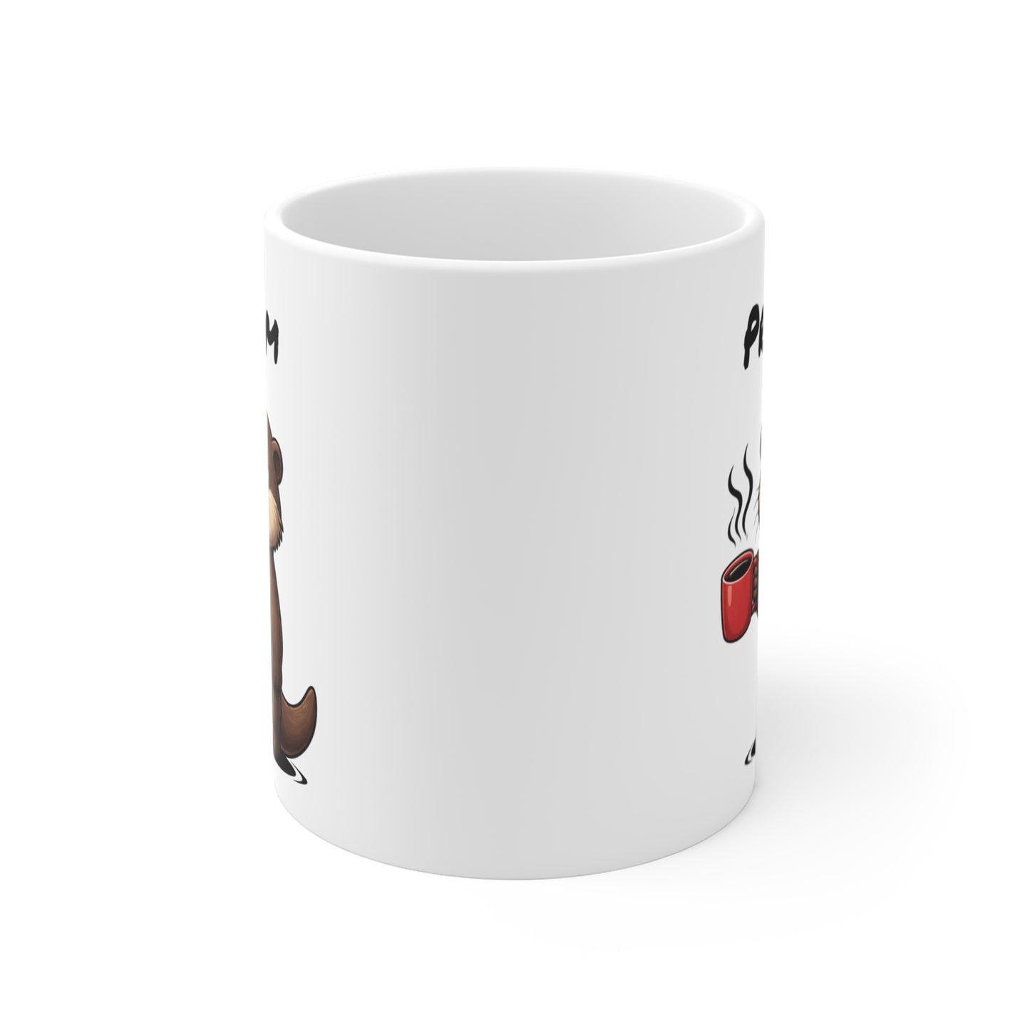 Mug Loutre Fatiguée Personnalisable 325ml – Tasse Café Humoristique Animal Mignon Drôle Réveil Difficile Bureau