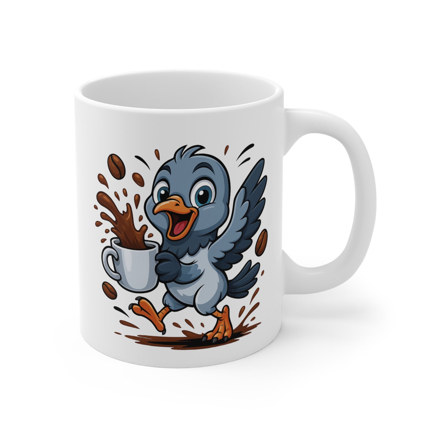 Tasse Pigeon Café – Mug Oiseau Cartoon Rigolo Céramique 325ml – Cadeau Original pour Amoureux du Café et des Animaux