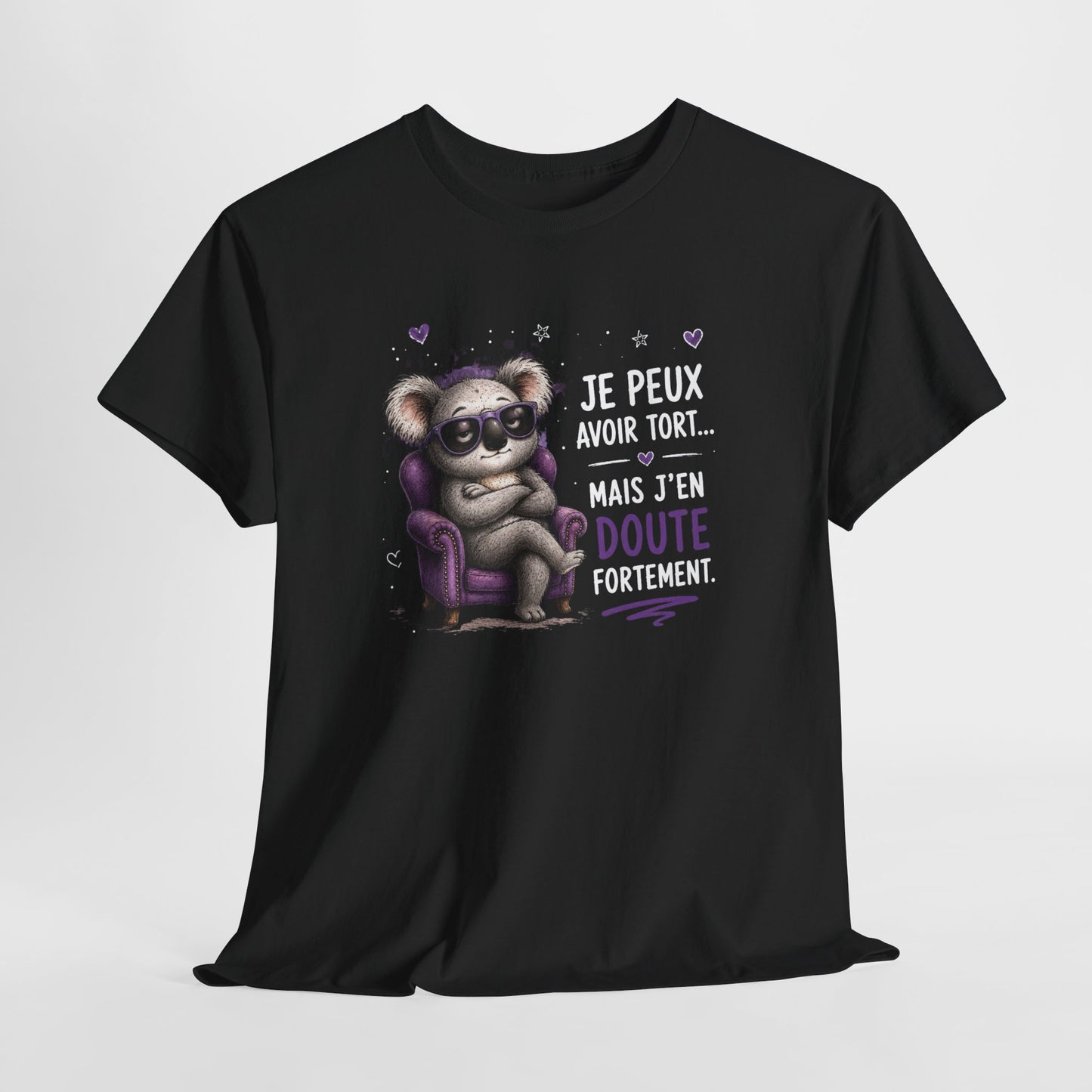 Tee-Shirt Humour Homme et Femme – Koala Drôle Caractère Têtu – Idée Cadeau Original Anniversaire