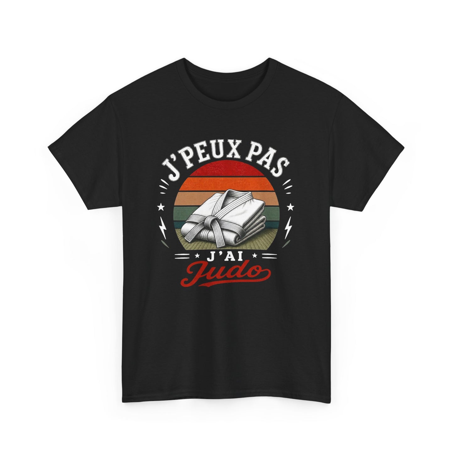T-Shirt J’Peux Pas J’Ai Judo – Tee Shirt Judoka Vintage – Cadeau Arts Martiaux Dojo Ceinture Blanche Homme Femme