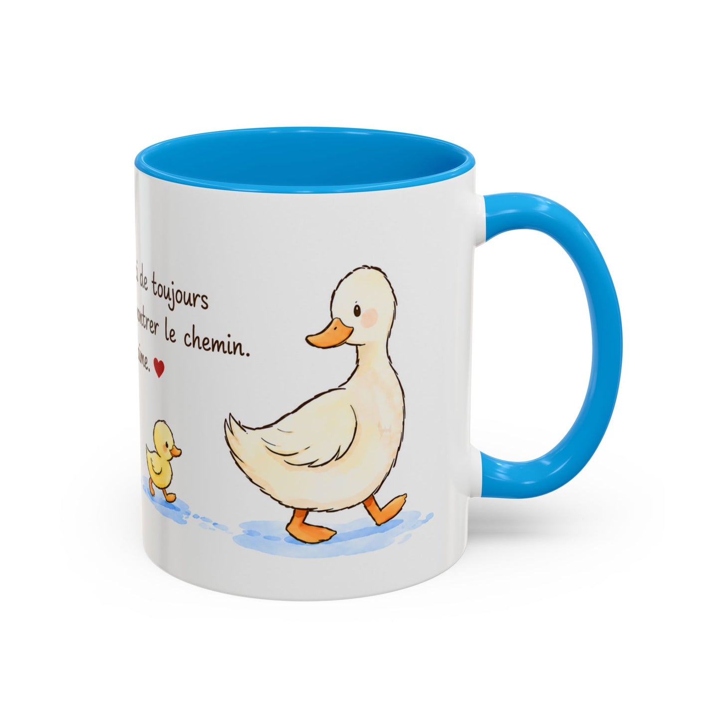 Tasse Bonjour Maman – Merci de Toujours Me Montrer le Chemin – Mug Canards Aquarelle Cadeau Maman 325ml