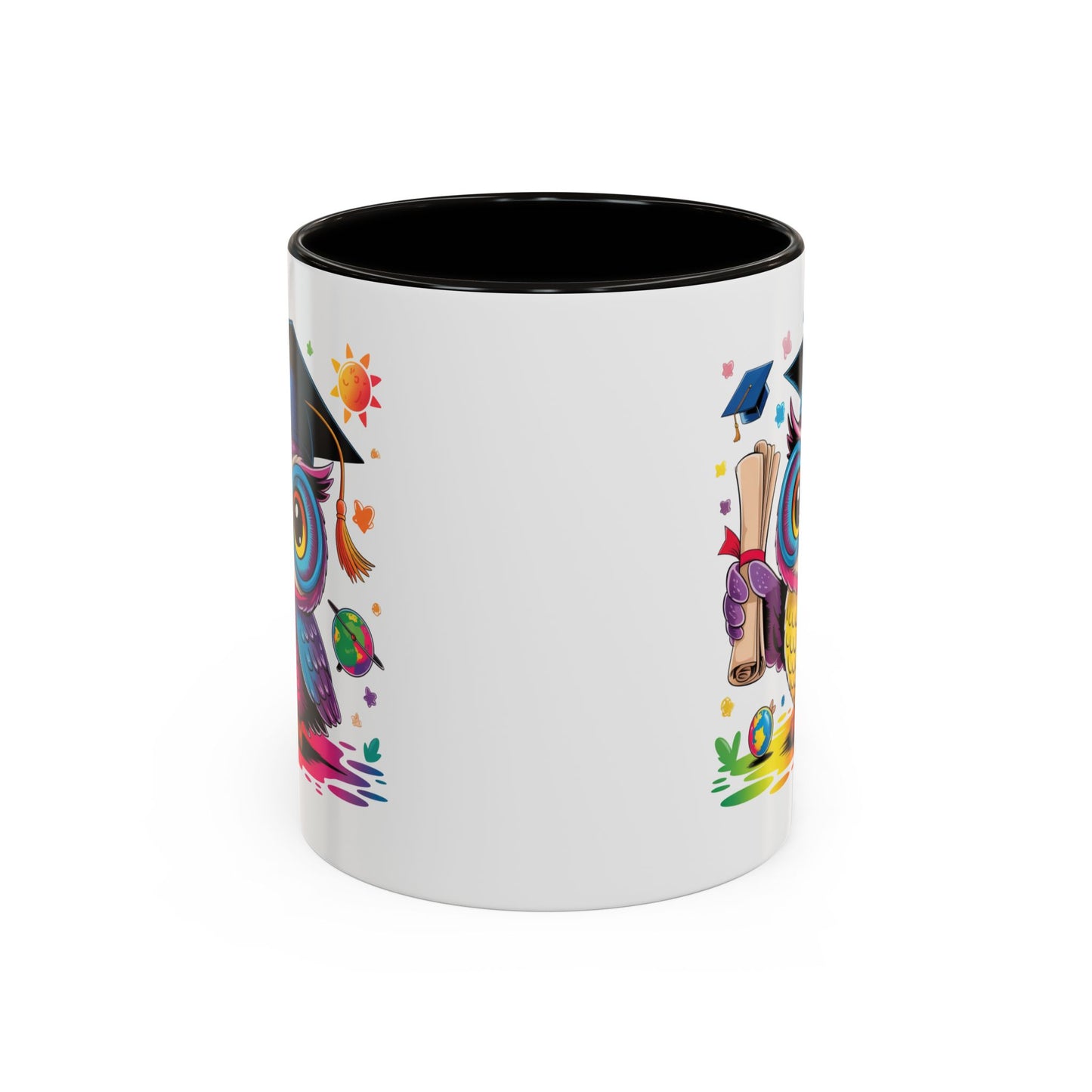 Mug Hibou Diplômé – Tasse Chouette Colorée avec Diplôme et Mortier – Cadeau Étudiant 325ml