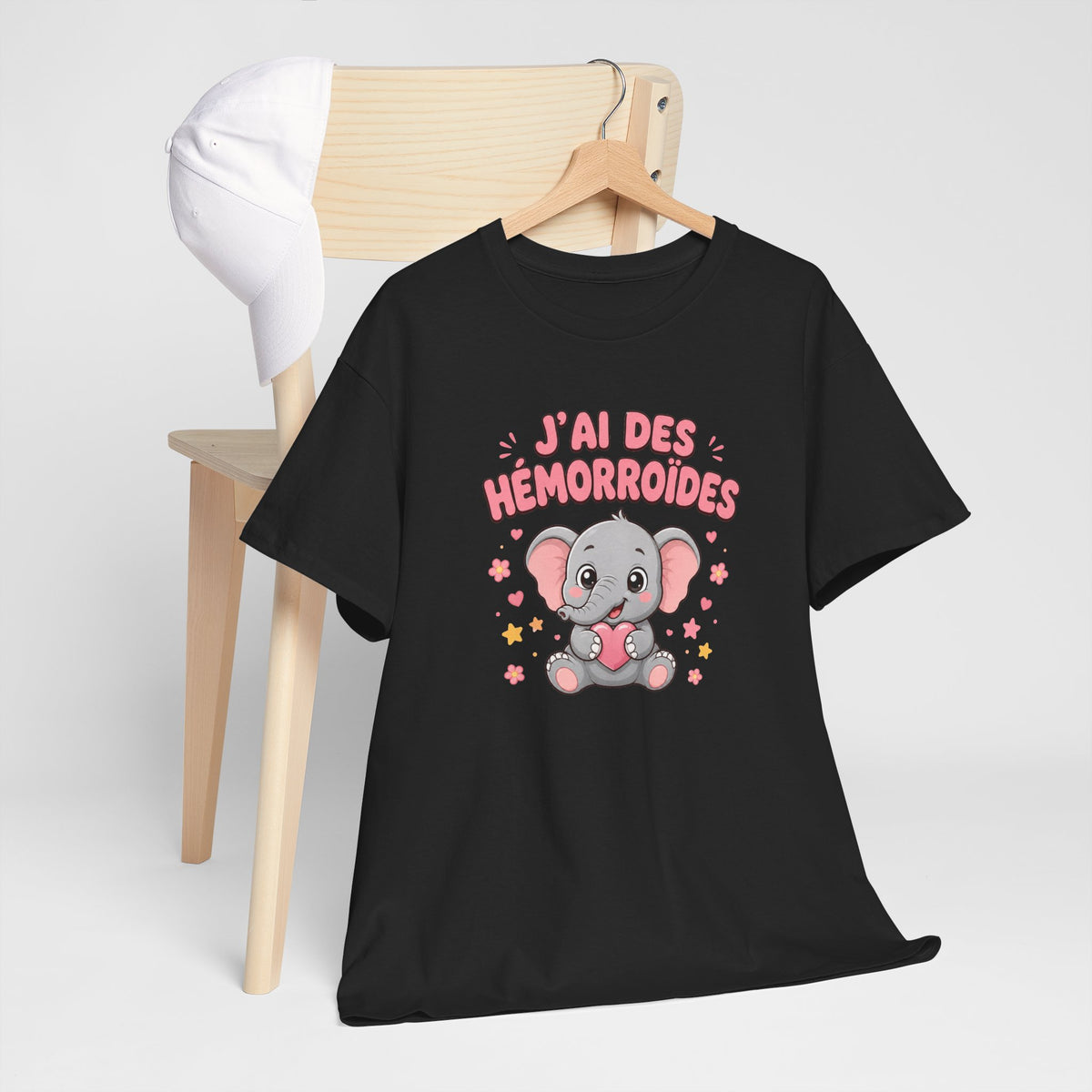 Tee Shirt Hémorroïdes Homme et Femme – J’ai des Hémorroïdes – T-Shirt Humour Éléphant Cadeau Drôle Original