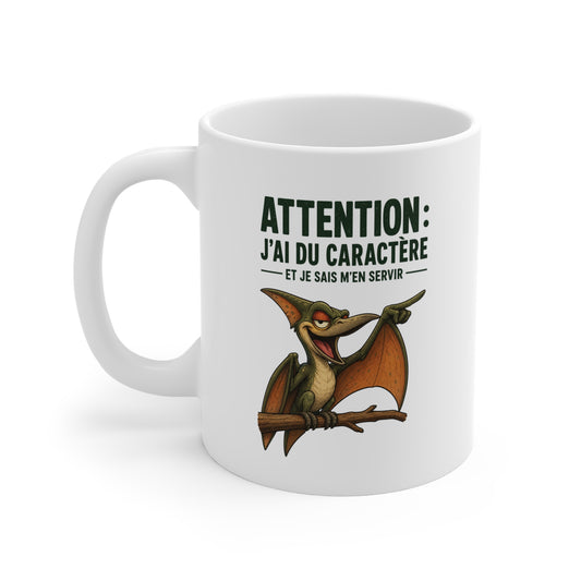 Mug Humoristique – Tasse Dinosaure Volant au Fort Caractère – Cadeau Original Homme et Femme, Ami ou Collègue – 325 ml
