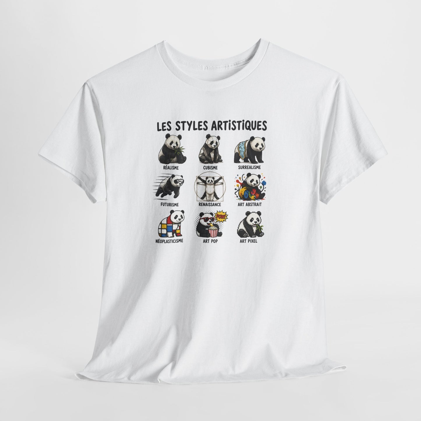 Tee Shirt Homme et Femme Panda Art Peinture Styles Artistiques Humour Créatif Dessin Original Cadeau Artiste