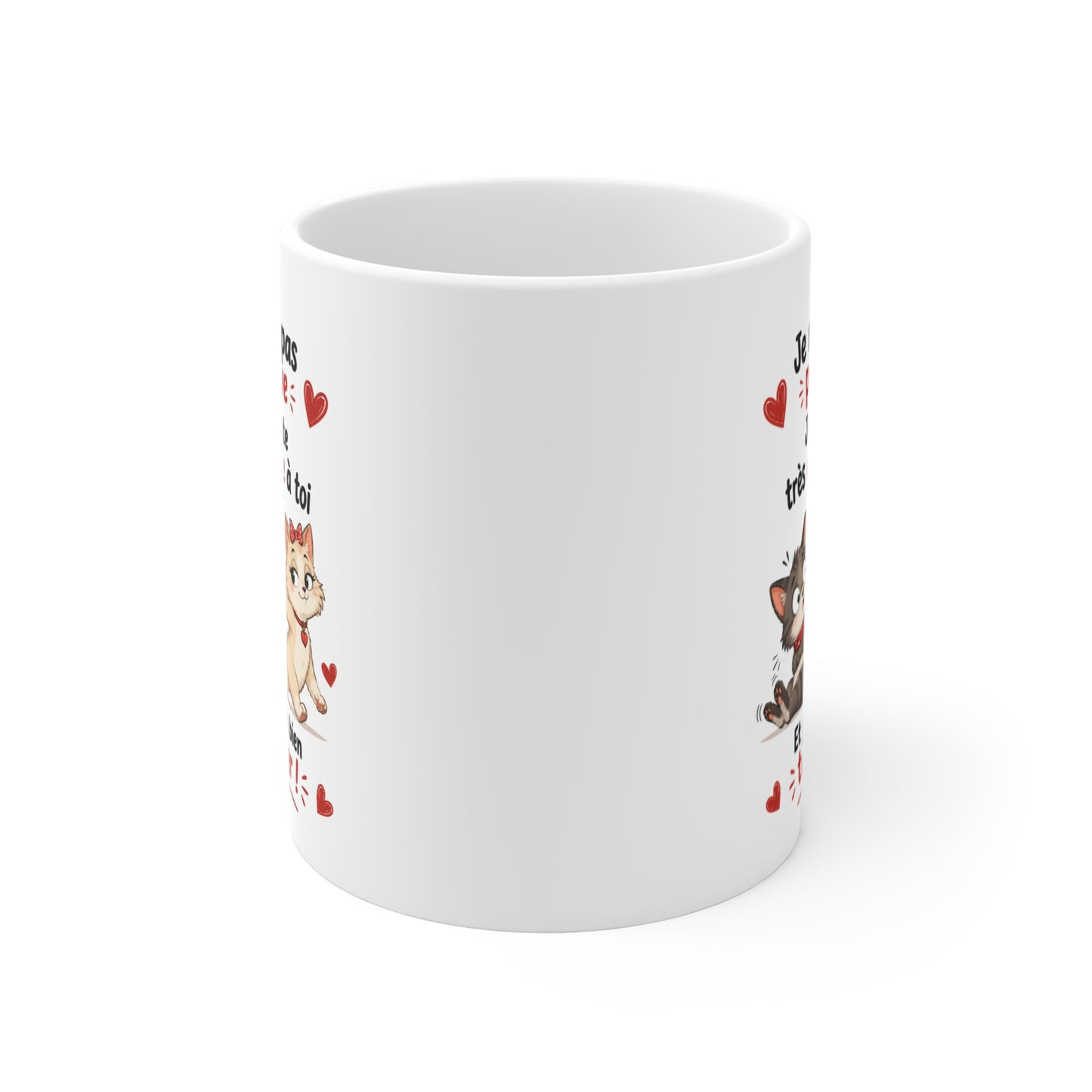 Tasse Je Ne Suis Pas Possessive – Mug Chats Couple Humour Amour – Cadeau Romantique 325ml