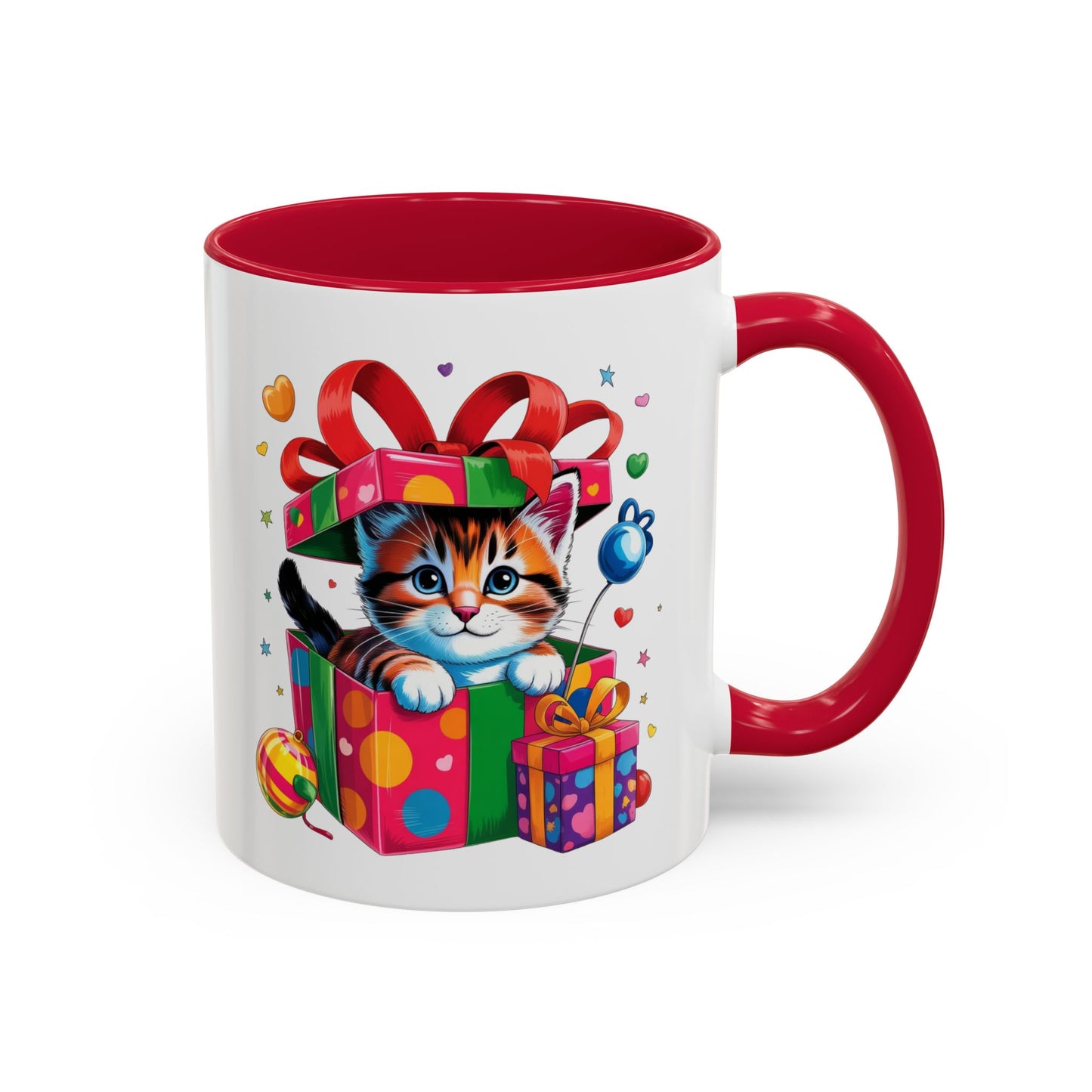 Mug Chaton dans Boîte Cadeau – Tasse Chat Mignon avec Ruban et Cadeaux – Idée Cadeau 325ml
