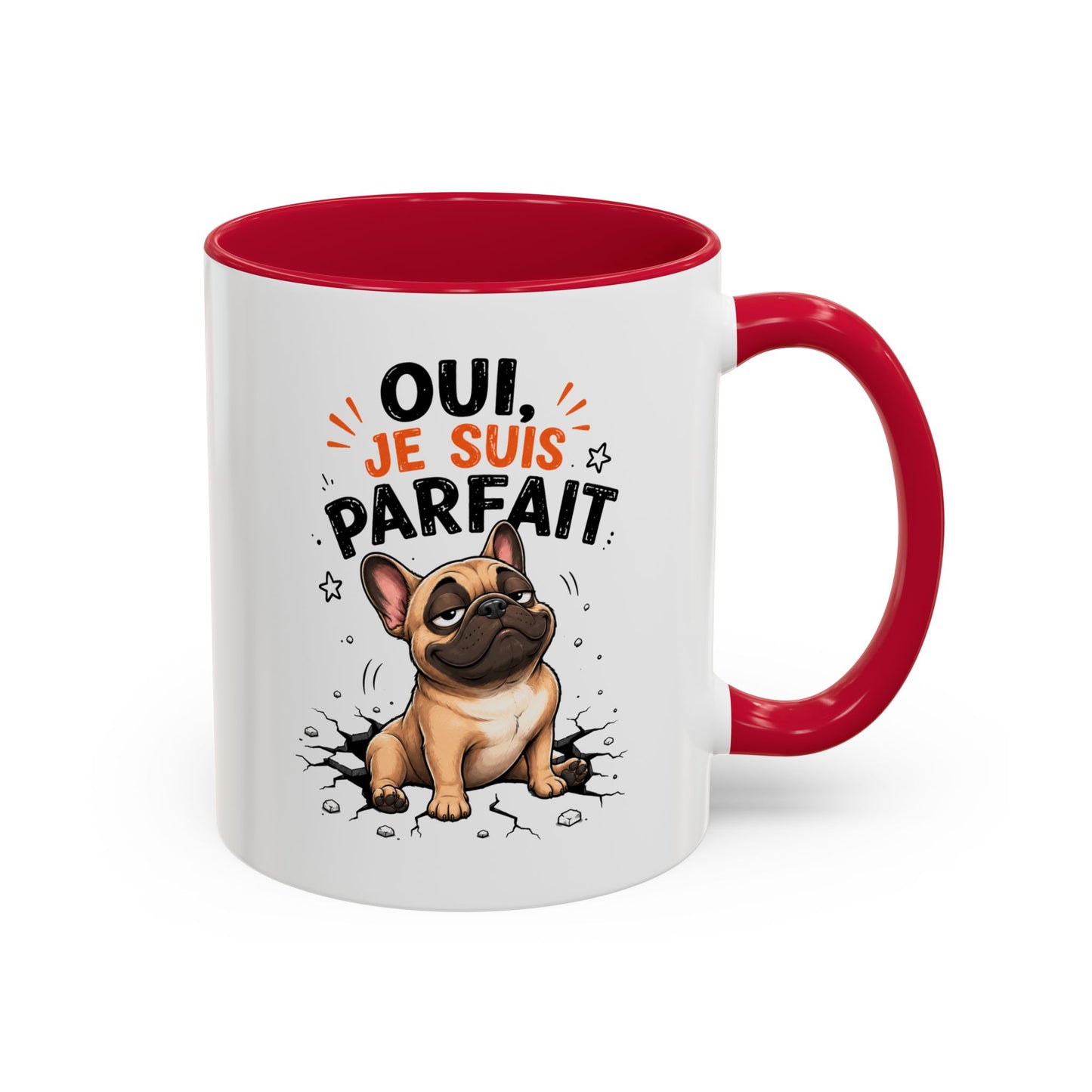 Tasse Bouledogue Français Drôle Homme Femme – Mug Oui Je Suis Parfait – Cadeau Humour Amateur de Chiens 325 ml