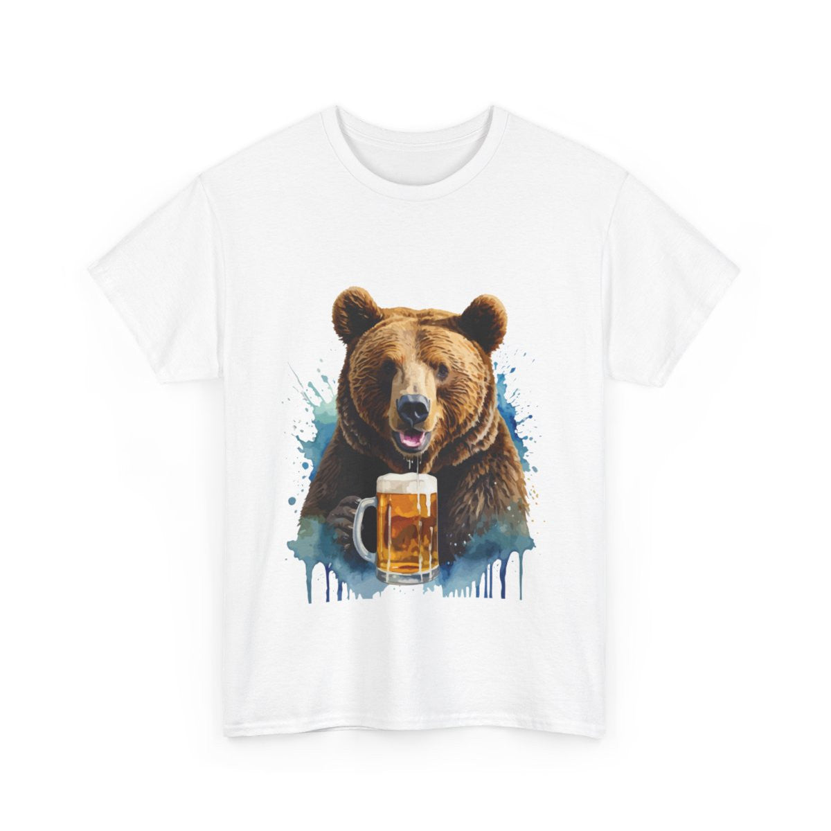 Tee shirt unisex Ours animaux animal bière Homme/Femme Idée cadeau