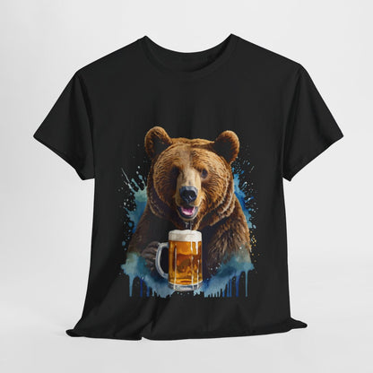 Tee shirt unisex Ours animaux animal bière Homme/Femme Idée cadeau