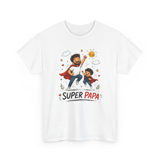 Tee-Shirt Super Papa – Cadeau Fête des Pères – Papa Héros avec Fils – Tee-Shirt Homme Amour Famille Père Enfant