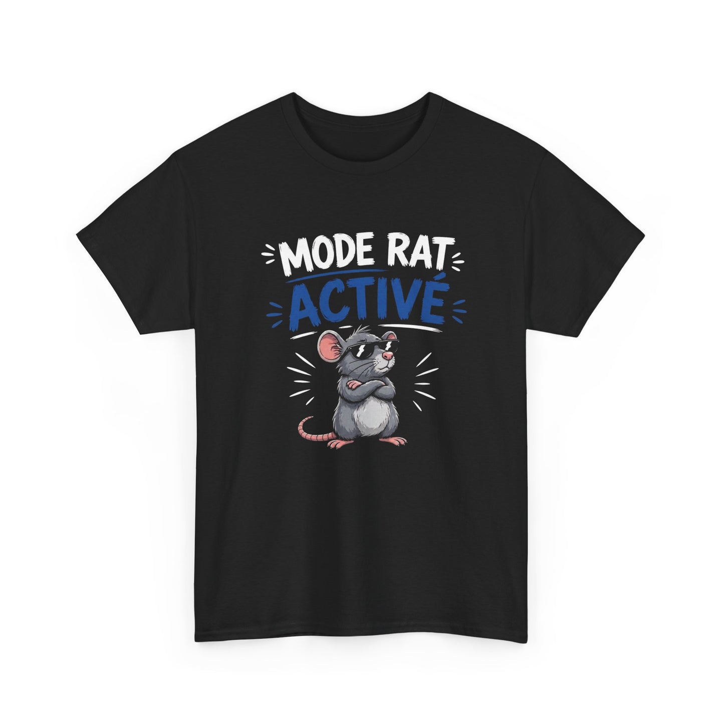 T-Shirt Humour Mode Rat Activé – Tee Shirt Drôle Animal Cool Lunettes – Cadeau Original Homme Femme
